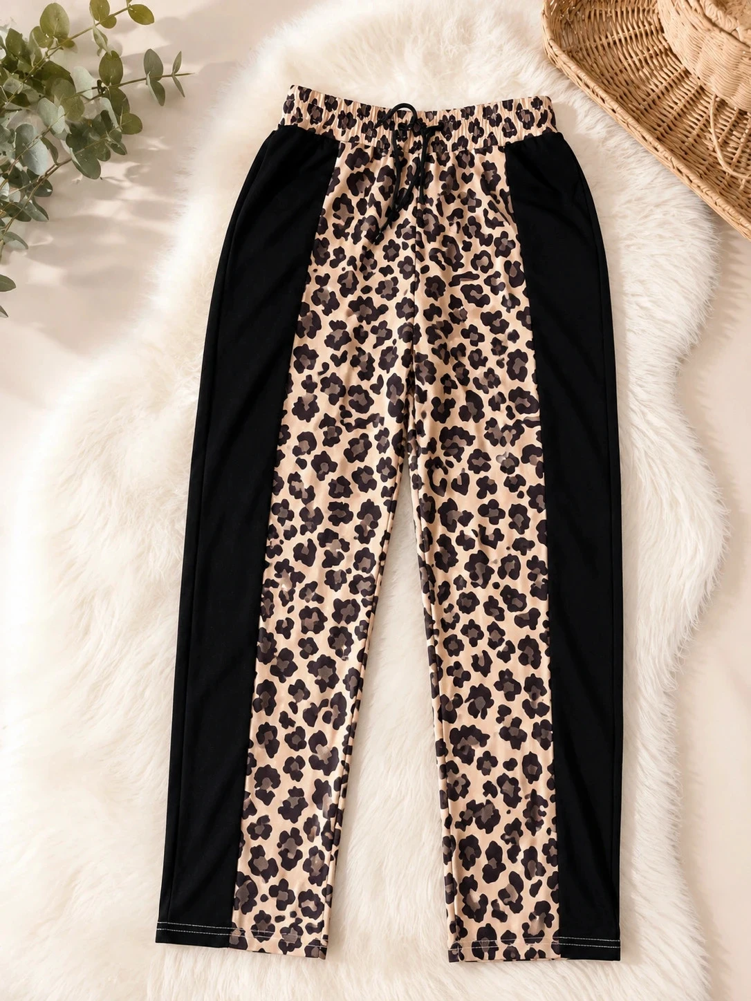 Pantalon de sport Cubus lĂ©opard noir fille 11-12 ansâ Taille Ă©lastique